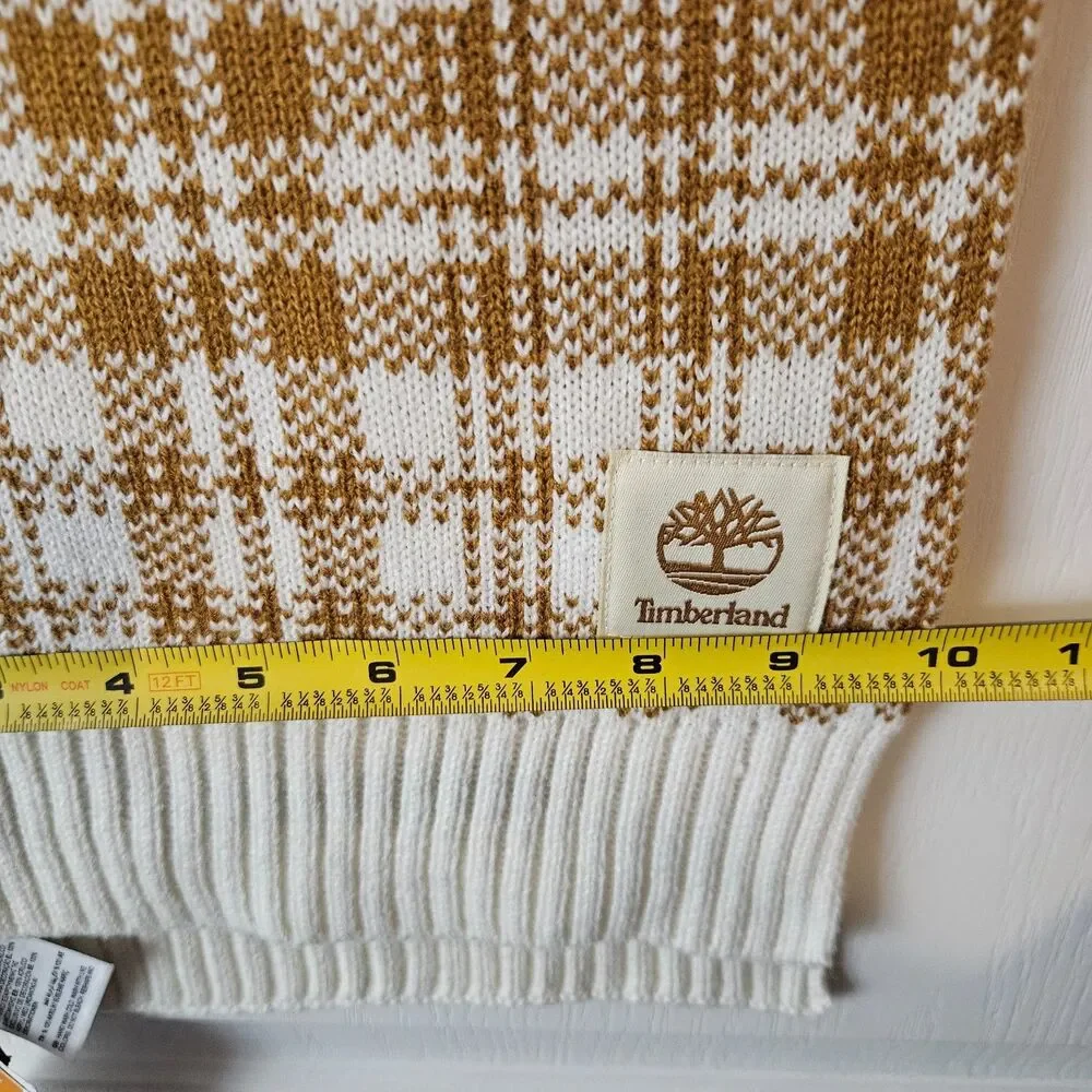 NEW Classic Timberland Gold Plaid Knit Scarf 10x62 Retail $60.00